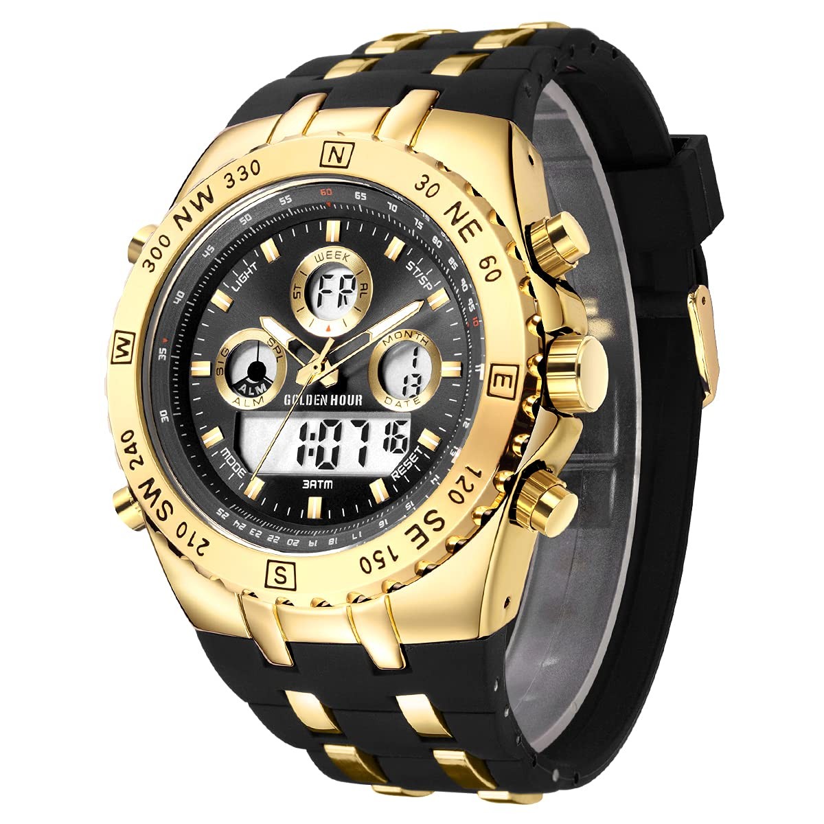 Luxury Military Sports Men’s Watches Large Size Big Face 3ATM Waterproof, Sto…