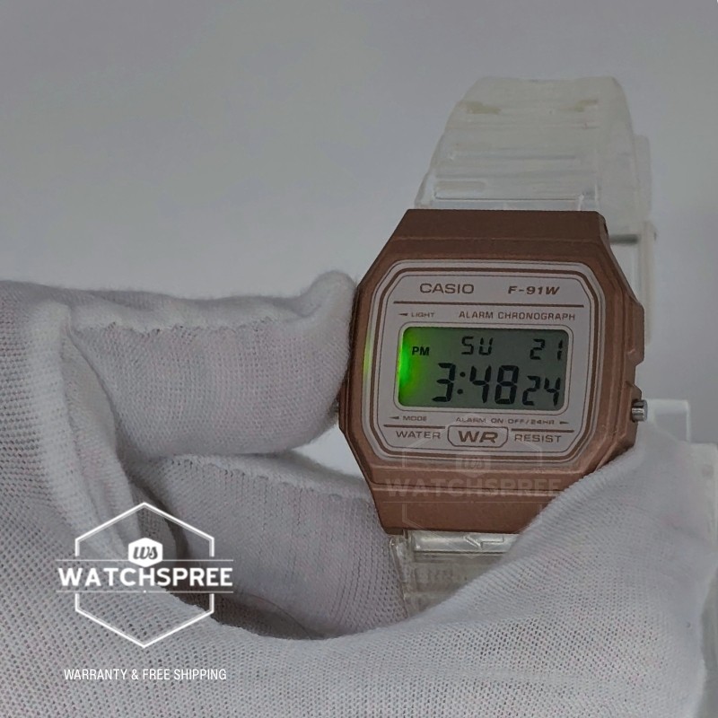 Casio Digital Transparent Resin Band Watch F91WS-7A3 F-91WS-7A3