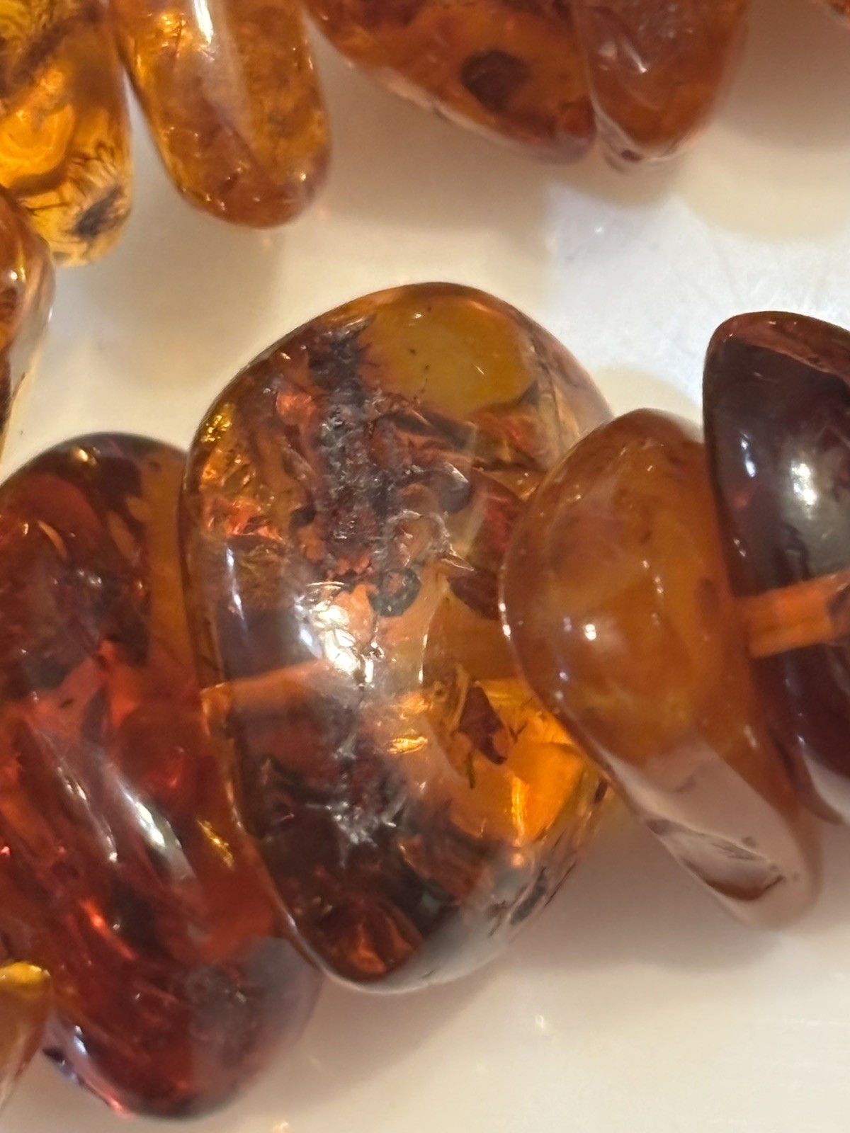 Vintage Baltic Amber Nugget Necklace 114g/4oz– Natural Cognac Inclusions – 42”
