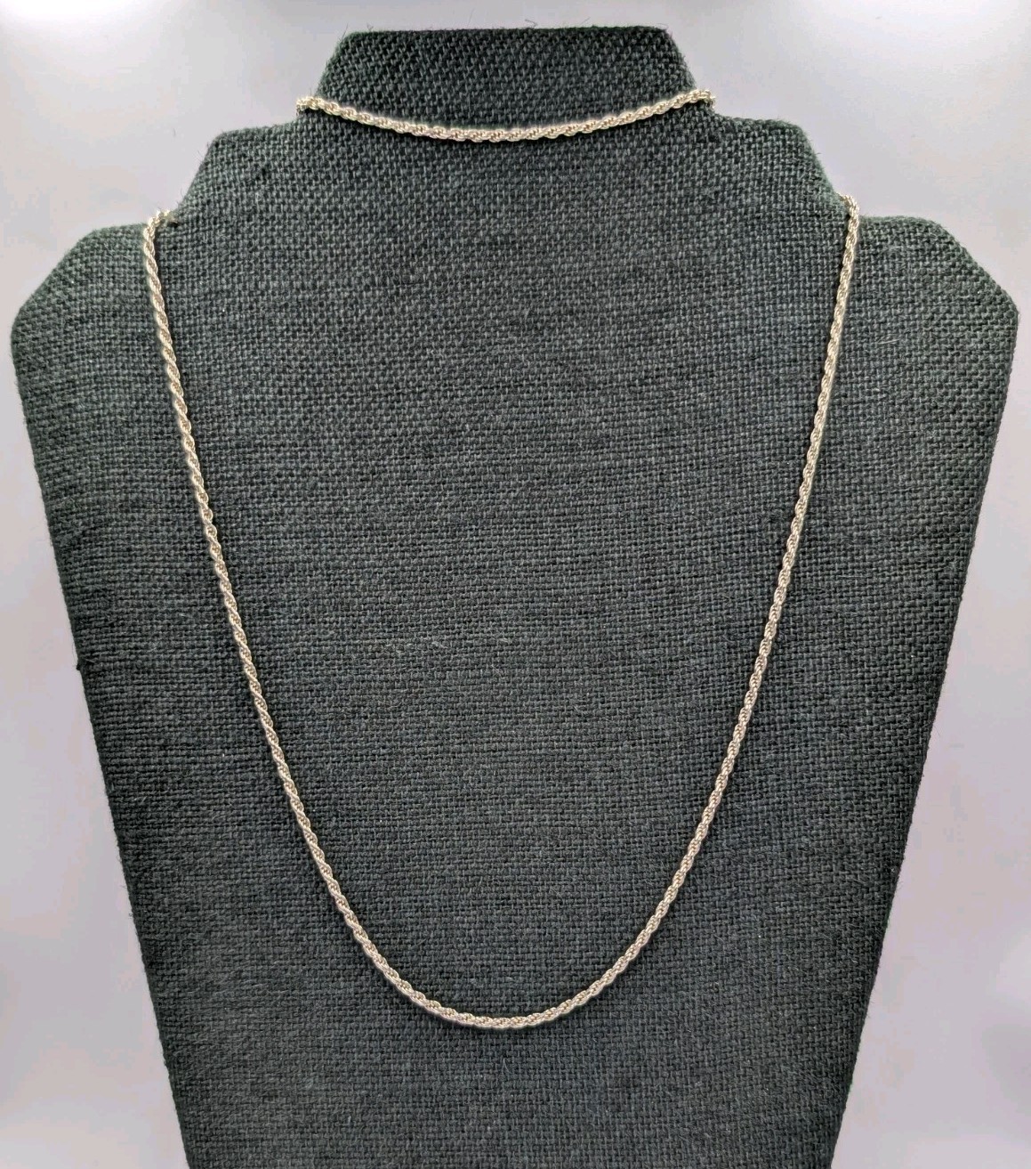 Vtg Italian 925 Sterling Silver Solid Rope Chain Necklace 30″ 2.2mm 14.7g Unisex