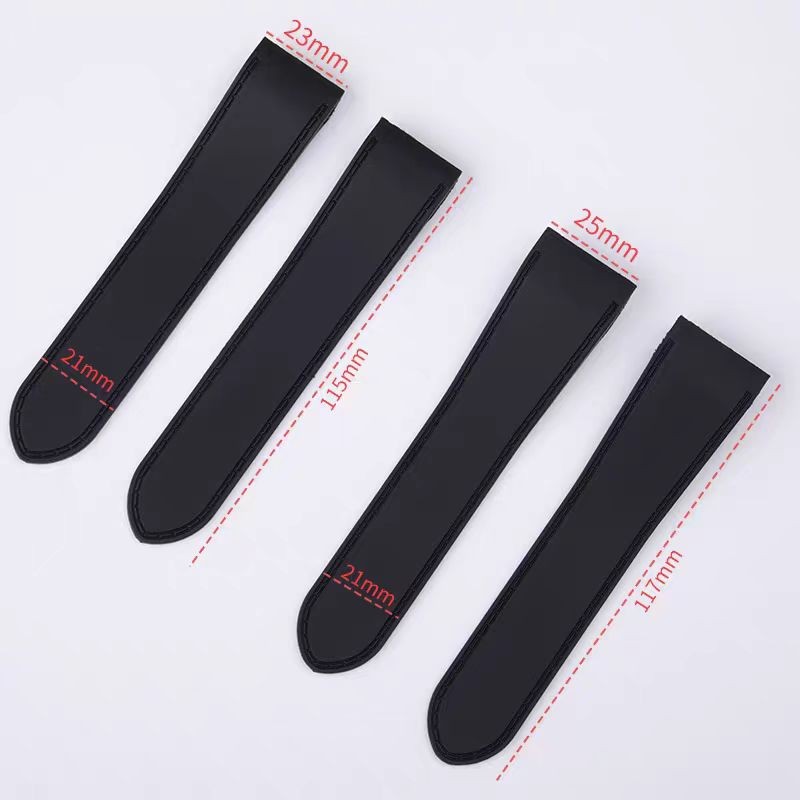 23MM 25MM RUBBER STRAP WATCH BAND FOR CARTIER SANTOS 100 XL CHRONO CLASP