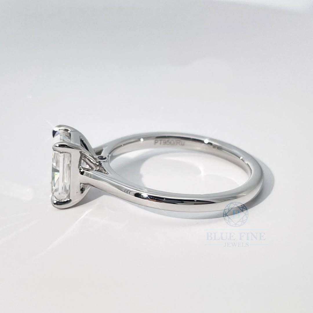 3.00Ct Emerald Cut CZ Diamond Ring 14k Gold Ring Solitaire Engagement Ring