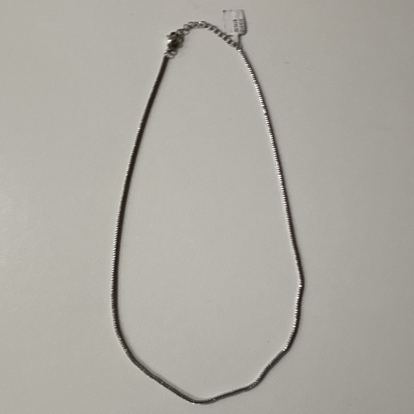 Silver Tone Herringbone Snake Chain Necklace 18” New w/ Tag $110 Retail