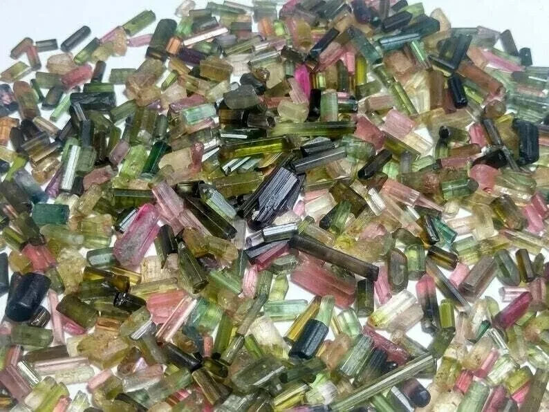 400 Ct Natural Bi-Color/Multicolor Tourmaline Pencil Rough Lot Loose Gemstone