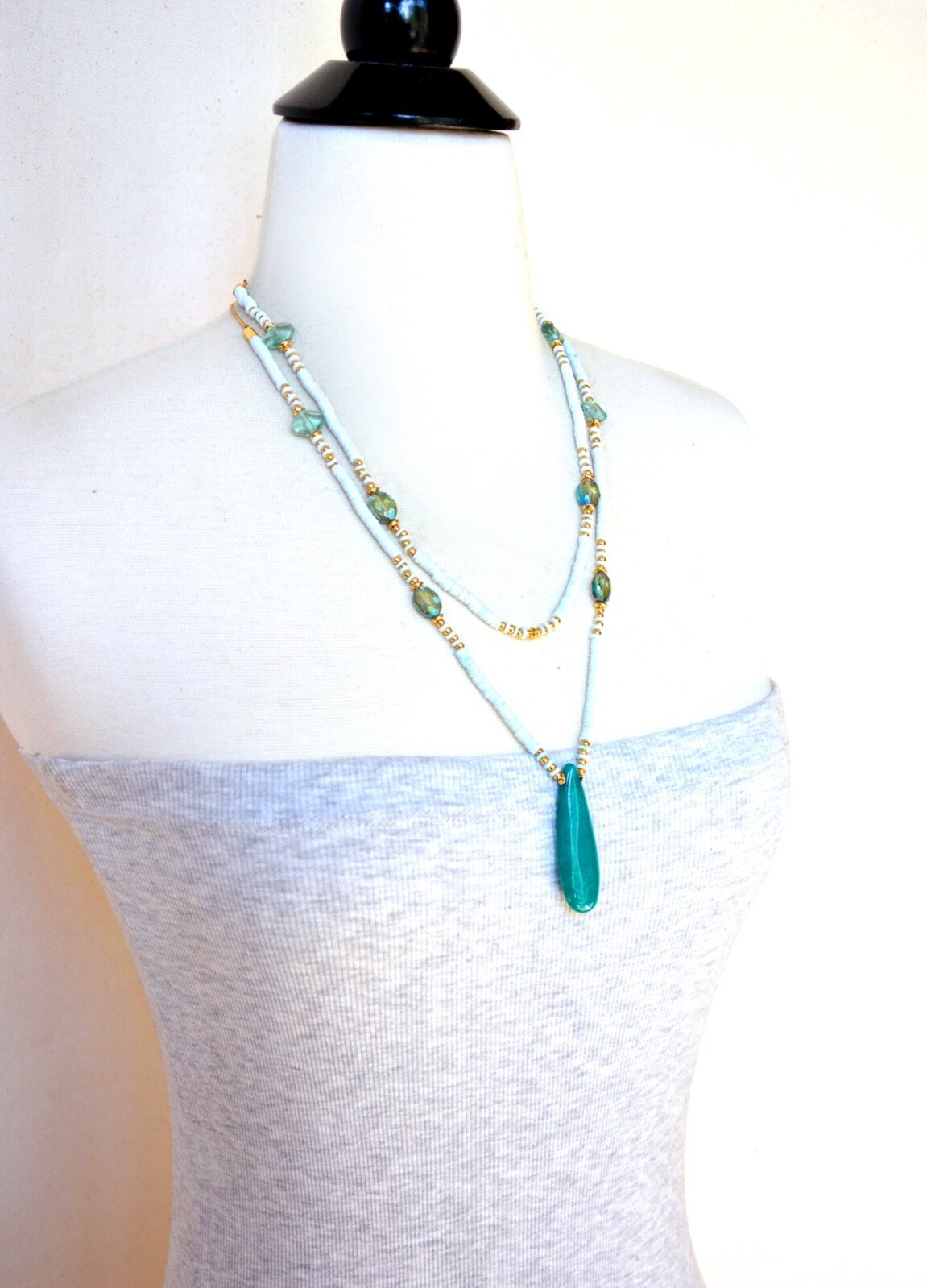 Layered necklace, Wedding necklace, Pearl necklace, Party necklace, Bib Necklace