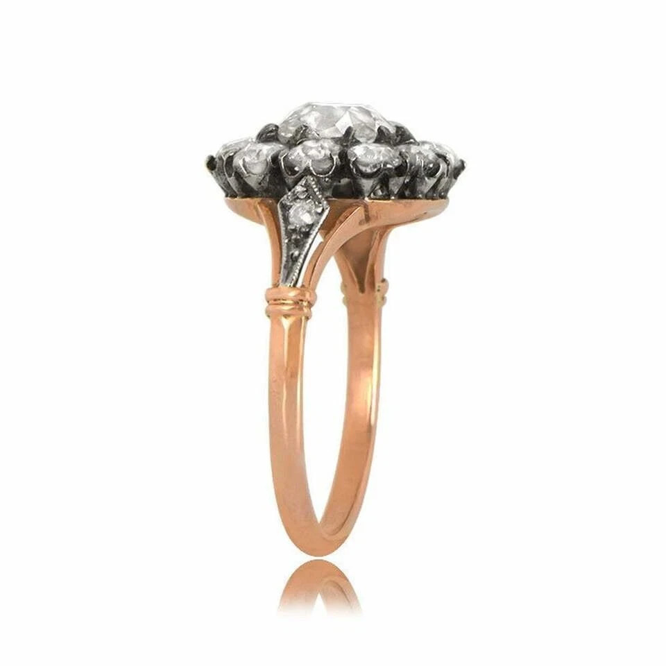 2.00Ct Lab Created Round Diamond Cluster Wedding Ring 14K Rose Gold Finish