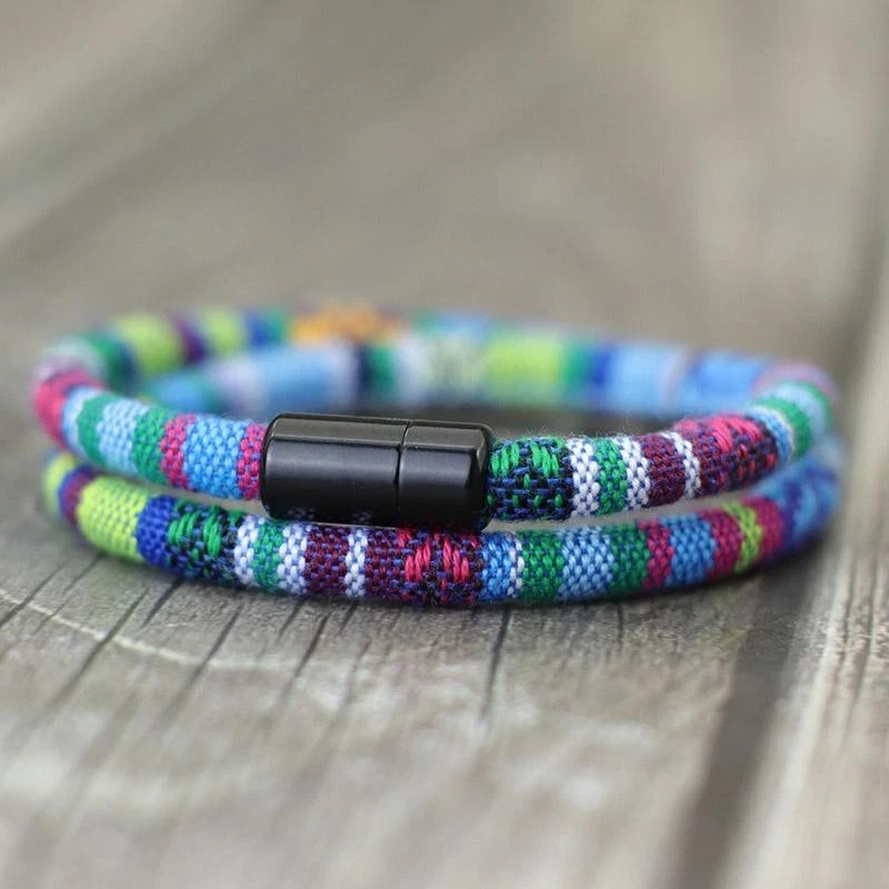 NEW Men’s Boho Rope Magnetic Bracelet Adventure Survival Beach Surf Pulsera