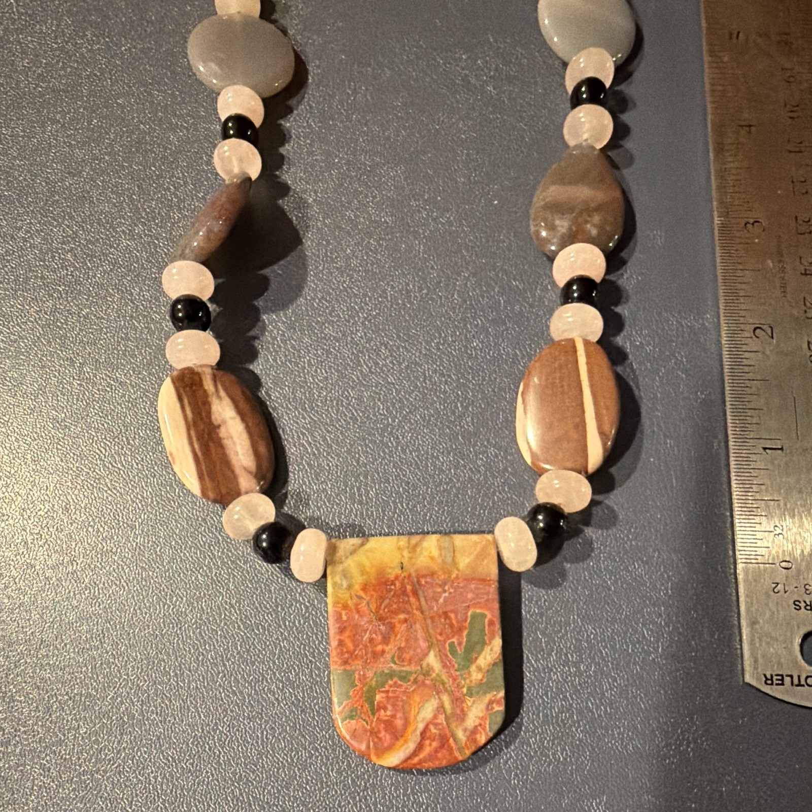 Mine Finds by Jay King Beaded Jasper Shield Pendant Statement Necklace