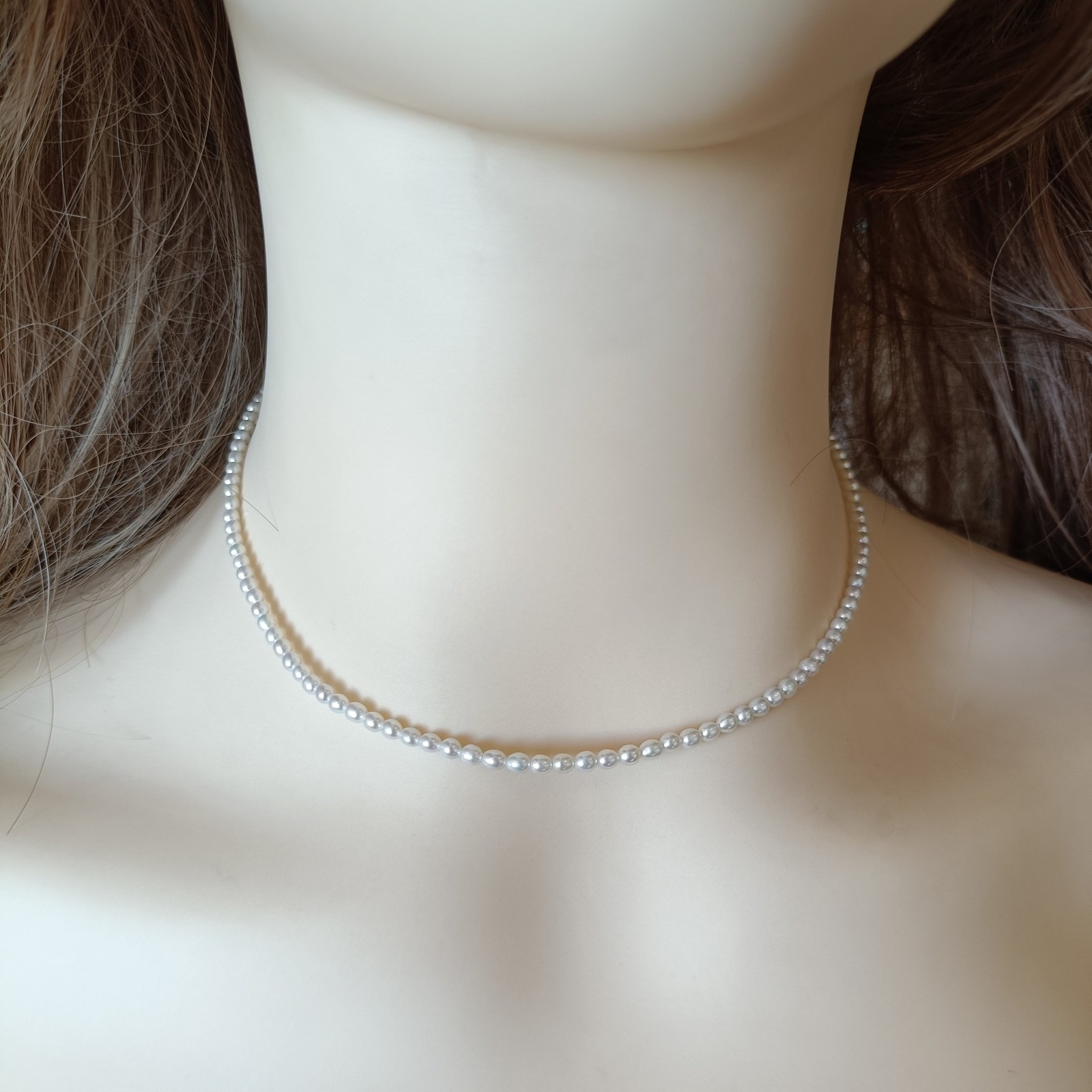 Tiny Real Pearl Choker Necklace | Gold Filled 2-3mm Dainty Bridal Jewelry