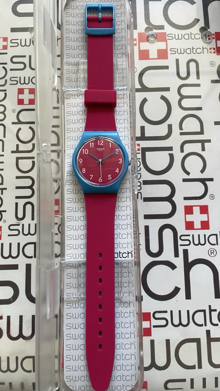 Swatch Lampone GS145 2015 Standard Gents 34mm Silicone Box Excellent Condition