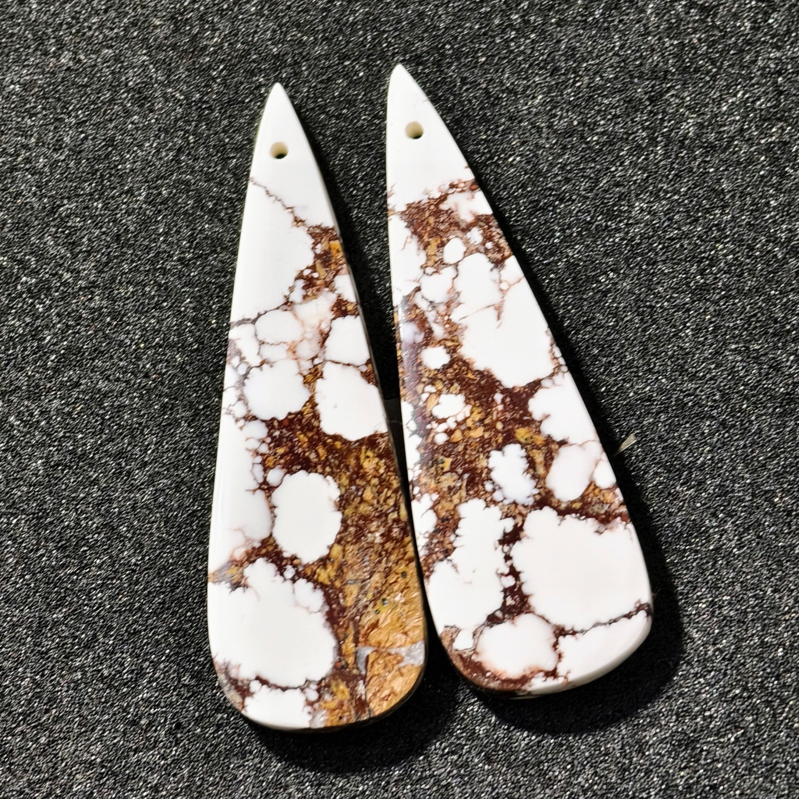 48 Cts Natural Magnesite Jasper Drilled Pair Cabochon Gemstone 46.3 X 15.1 MM