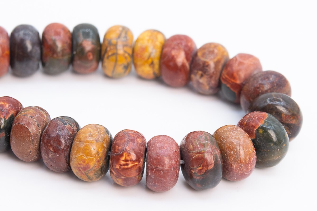 Natural Red Creek Jasper Beads Grade AAA Rondelle Loose Beads 6x4MM 8x4MM 10x5MM