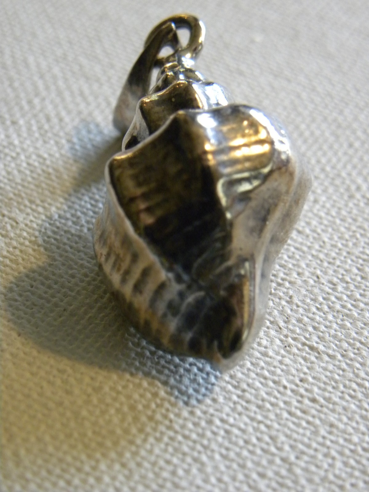 Sterling Silver Conch Shell Pendant 3D Sea Necklace Beach Shore