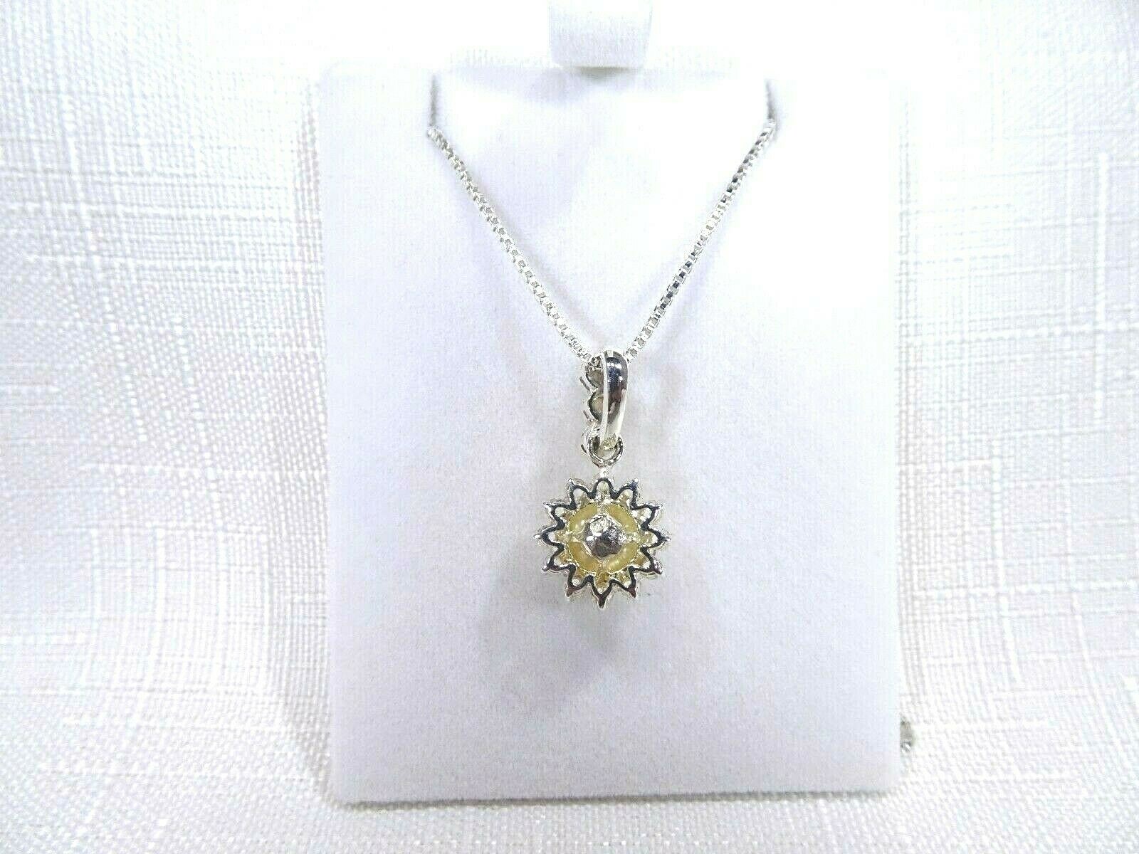 Cultured Freshwater White Pearl & White CZ Sterling Silver Italian Necklace