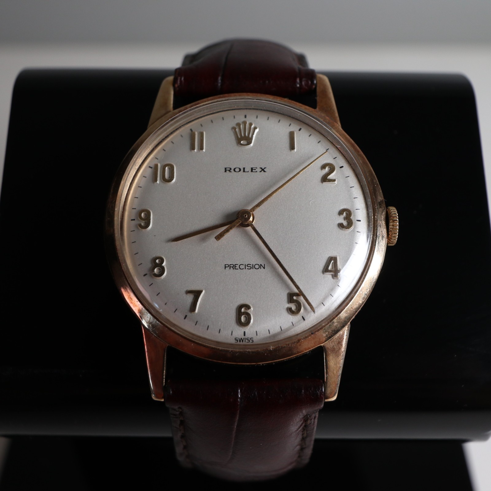 Vintage Rolex Precision Ref. 12865 9K Gold British Dennison Case 33mm Manual