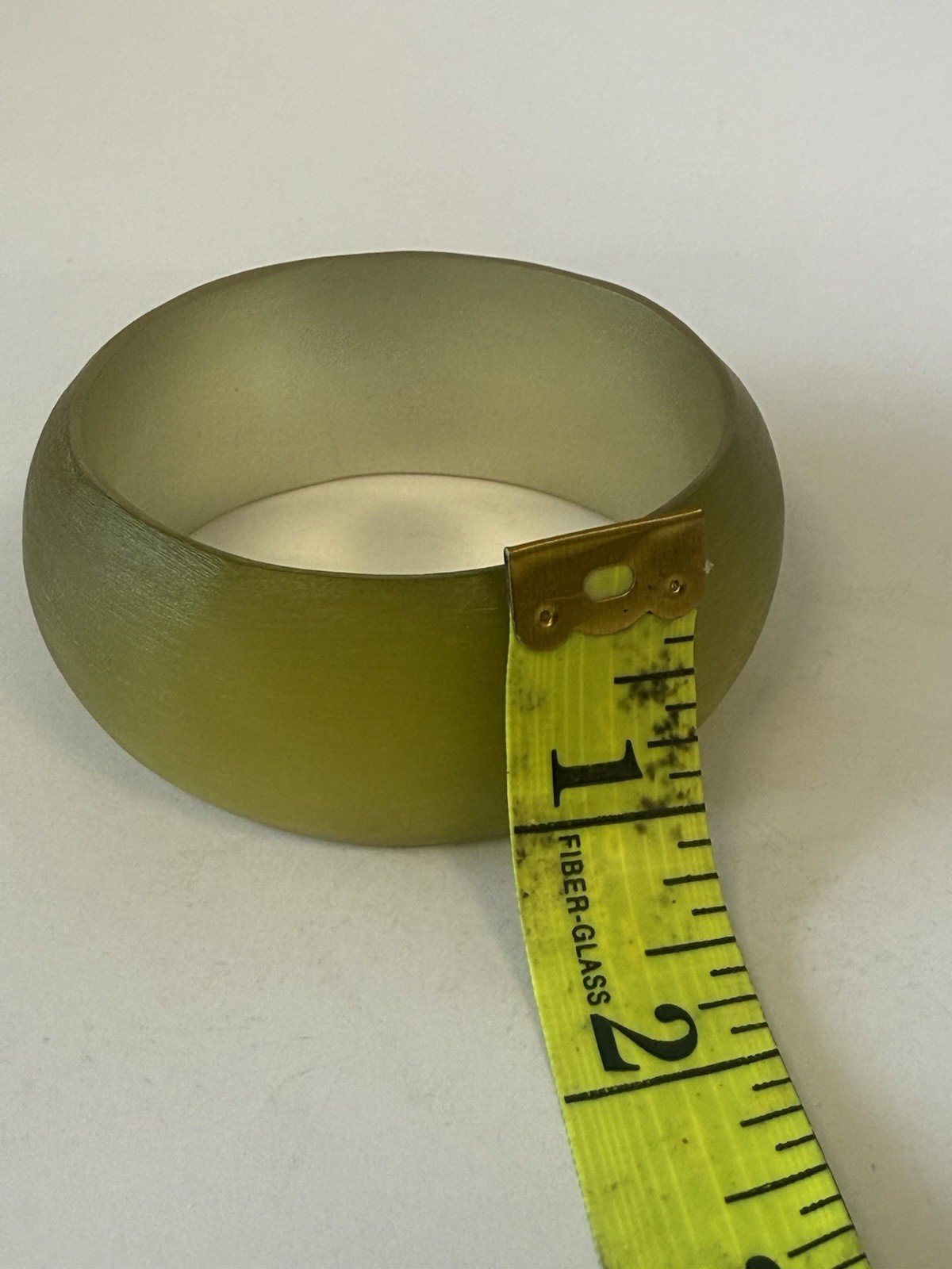 Beautiful Set Of 2 Retro Plexi Bangle/Bracelet Light Olive And Black Off Shape