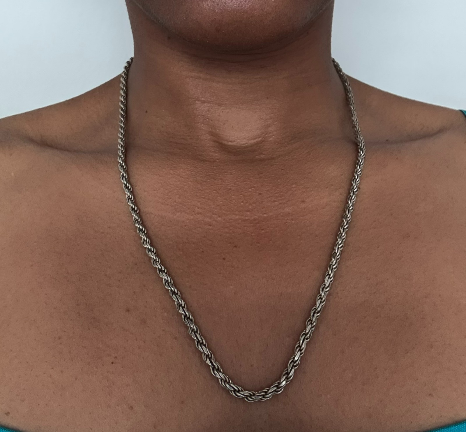 20-Inch Vintage .925 Silver Rope Chain