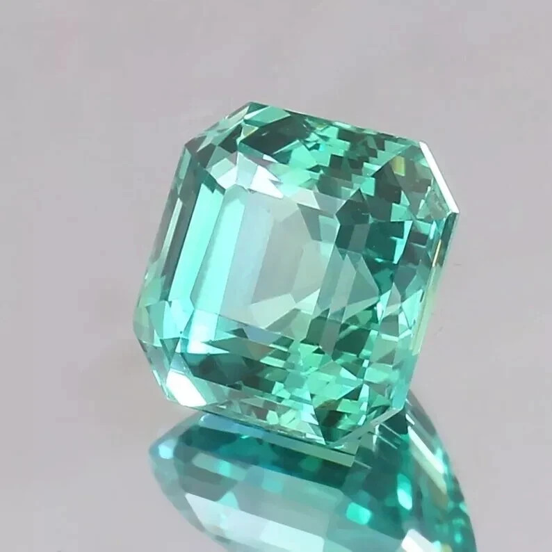 AAA 9.55 CT Flawless Natural Green Emerald Loose Certified Gemstone Asscher Cut