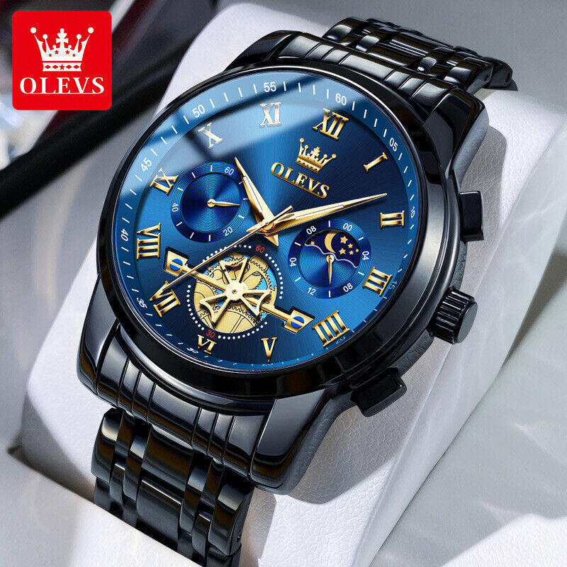 OLEVS Man’s Watch Chronograph 42mm Stainless Steel Waterproof Wristwatches