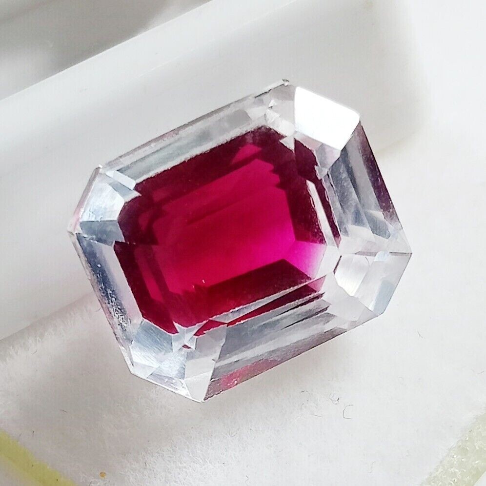 Natural Bi-Color Pitambari Sapphire Emerald Cut 8CT+ Loose Certified Gemstone