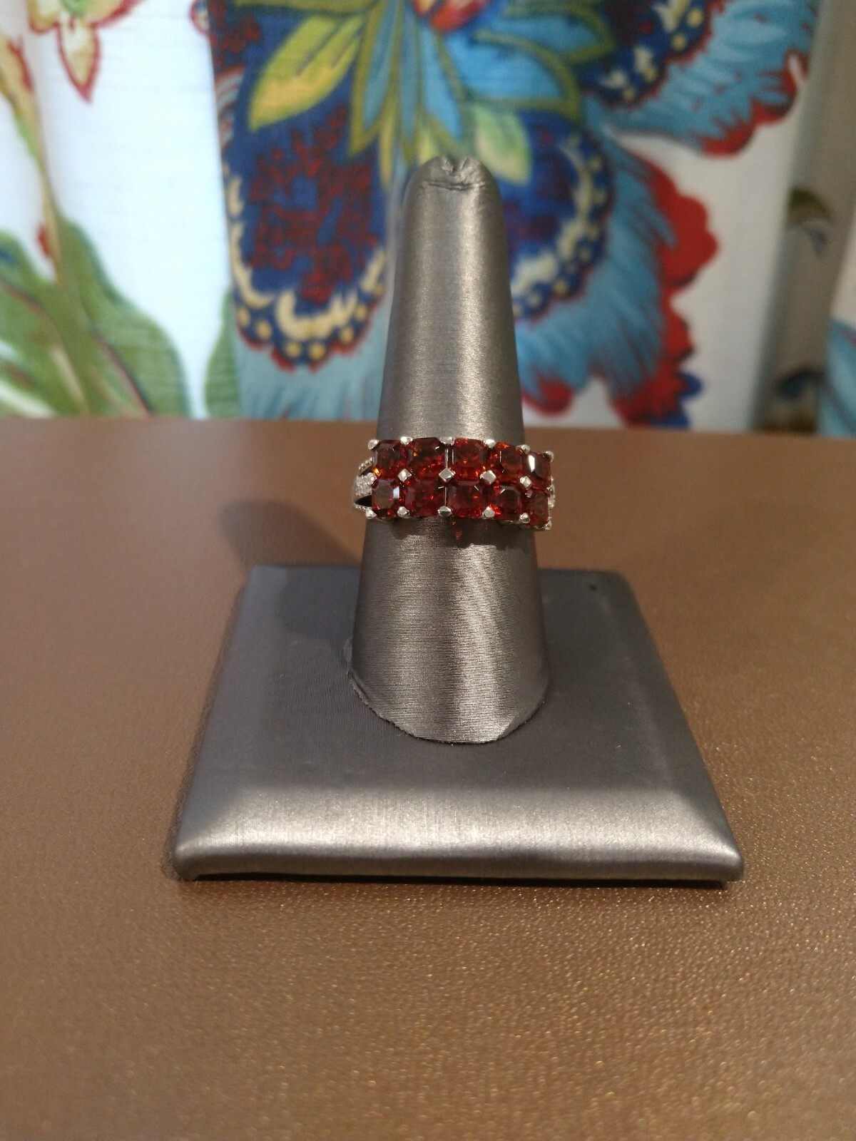 Saturated DeepBrazilian CherryCitrine, Zircon Ring in Plat/Sterling,TCW=3.10,Sz9