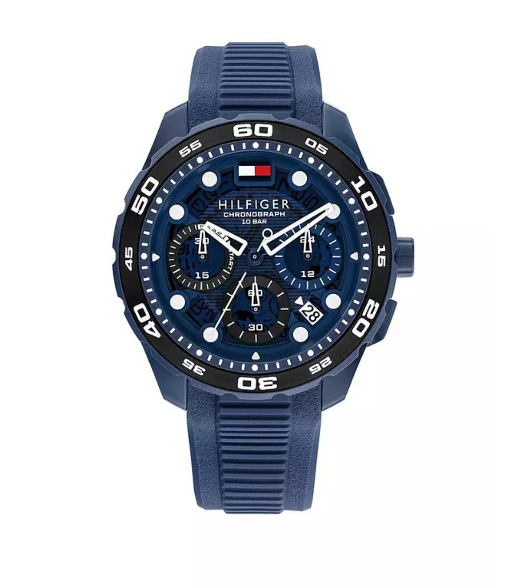 Tommy Hilfiger Men’s Decker Navy Blue Silicone Strap Watch