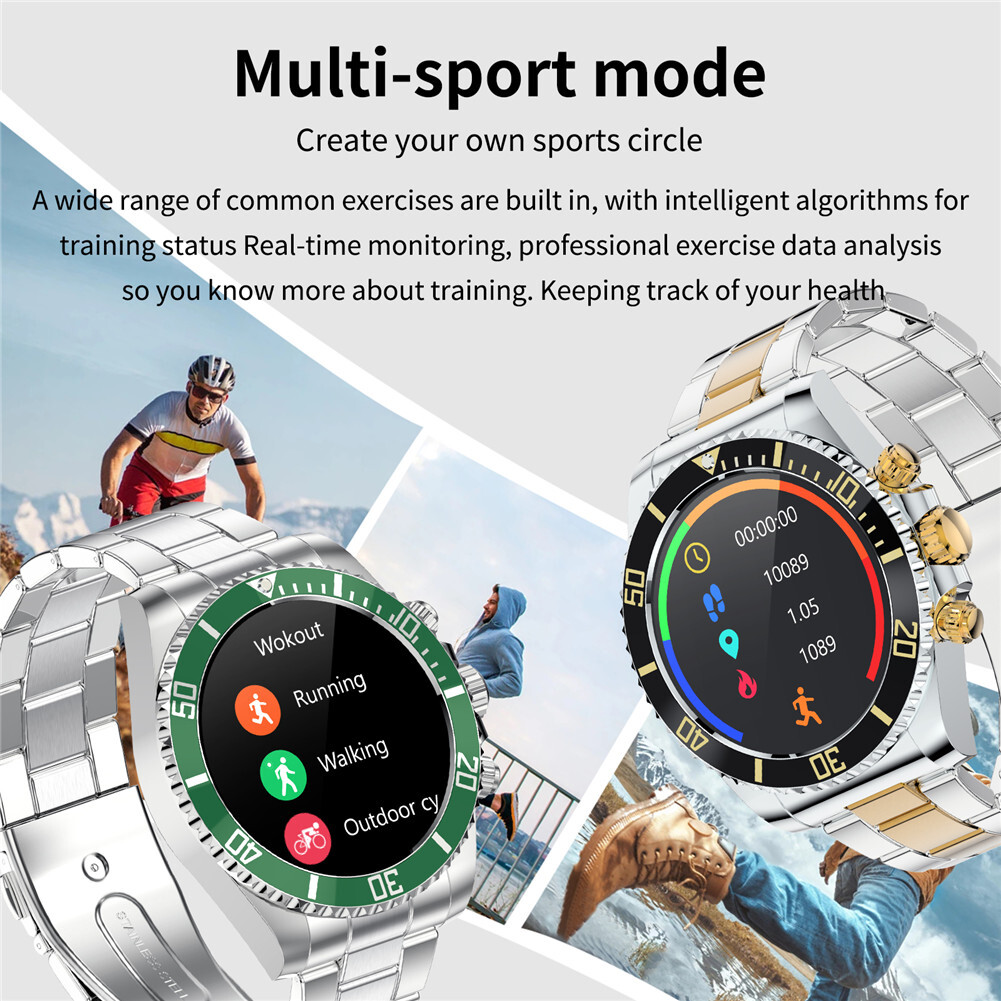 Men Smart Watch Luxury Sports Wristwatch Bluetooth Stainless Steel Smartwatch