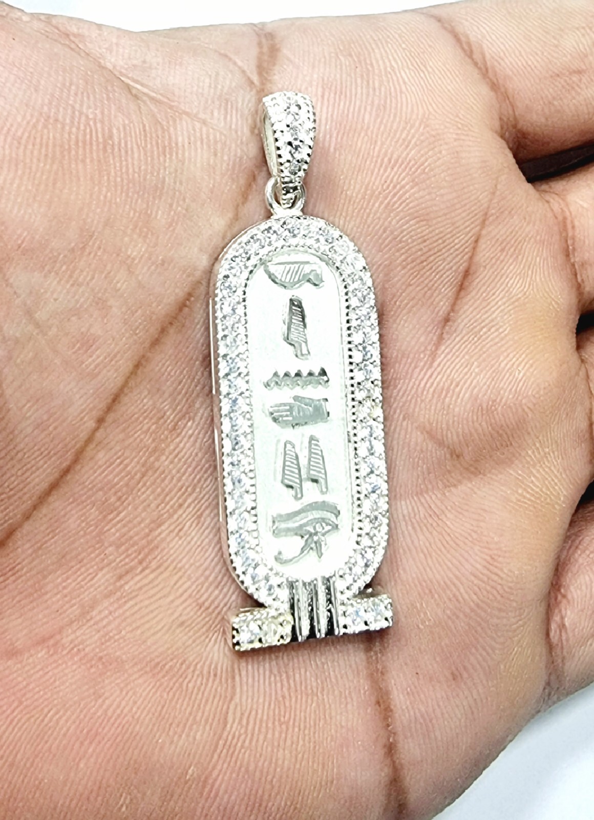Personalize NAME and Favorite GEMSTONE On Sterling Silver SPARKLING Cartouche