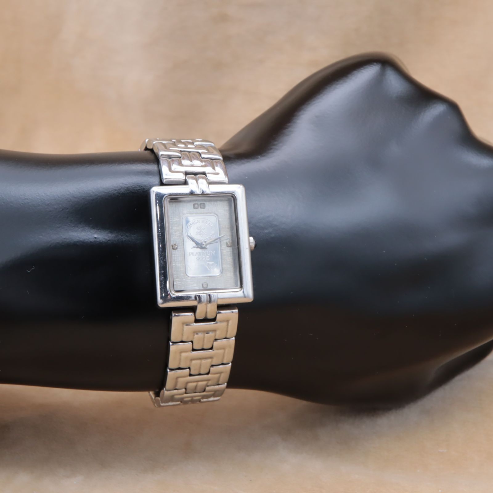 ELGIN FK-611-K1 Platinum 999.5 Dial Watch 17cm/6.69in Quartz Rectangular