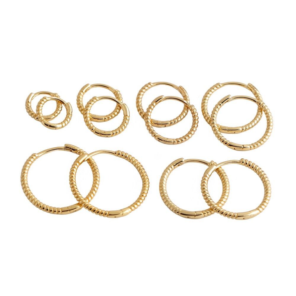 6/8/10/12/14/16mm Women s925 Sterling Silver Thin Rope Hoop Huggie Earring