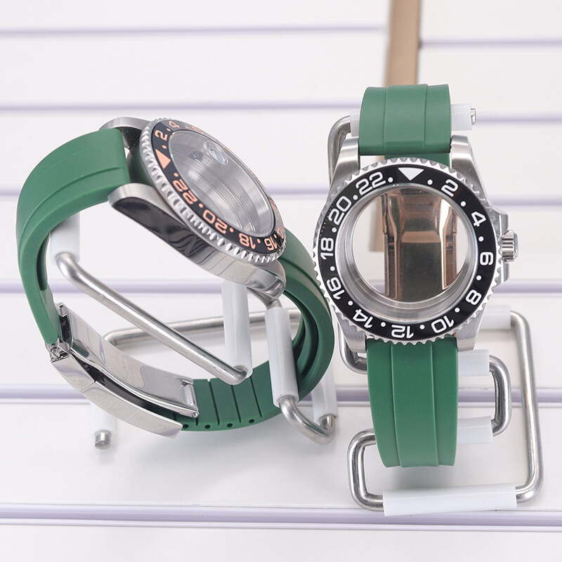 40mm Brushed watch case Rubber strap For Seiko Nh35 nh36 Eta 2824Movement 10ATM