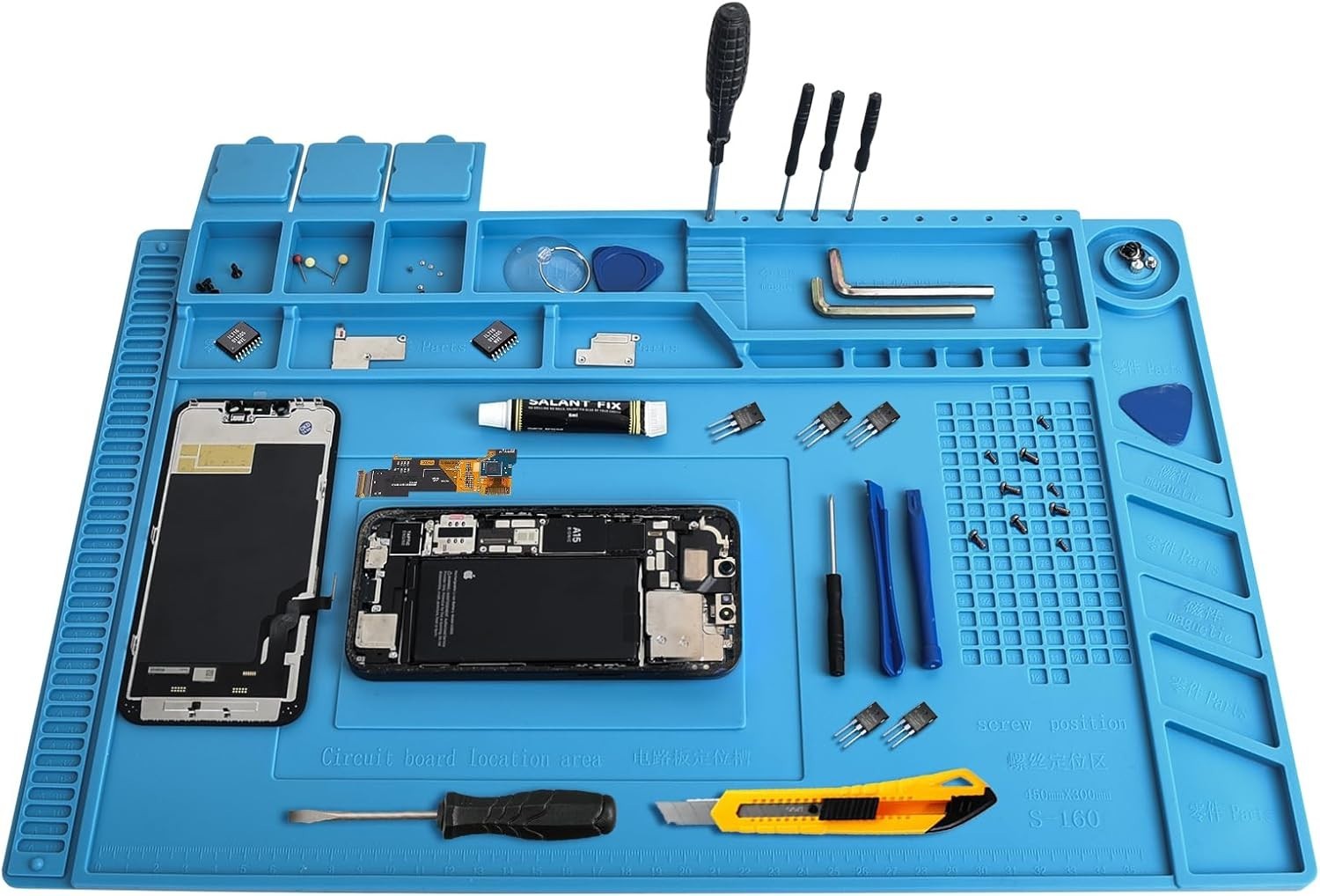 Watchmaker s Silicone Rubber Bench Mat Pad Anti-Slip Jewelry Watch Repair Tools
