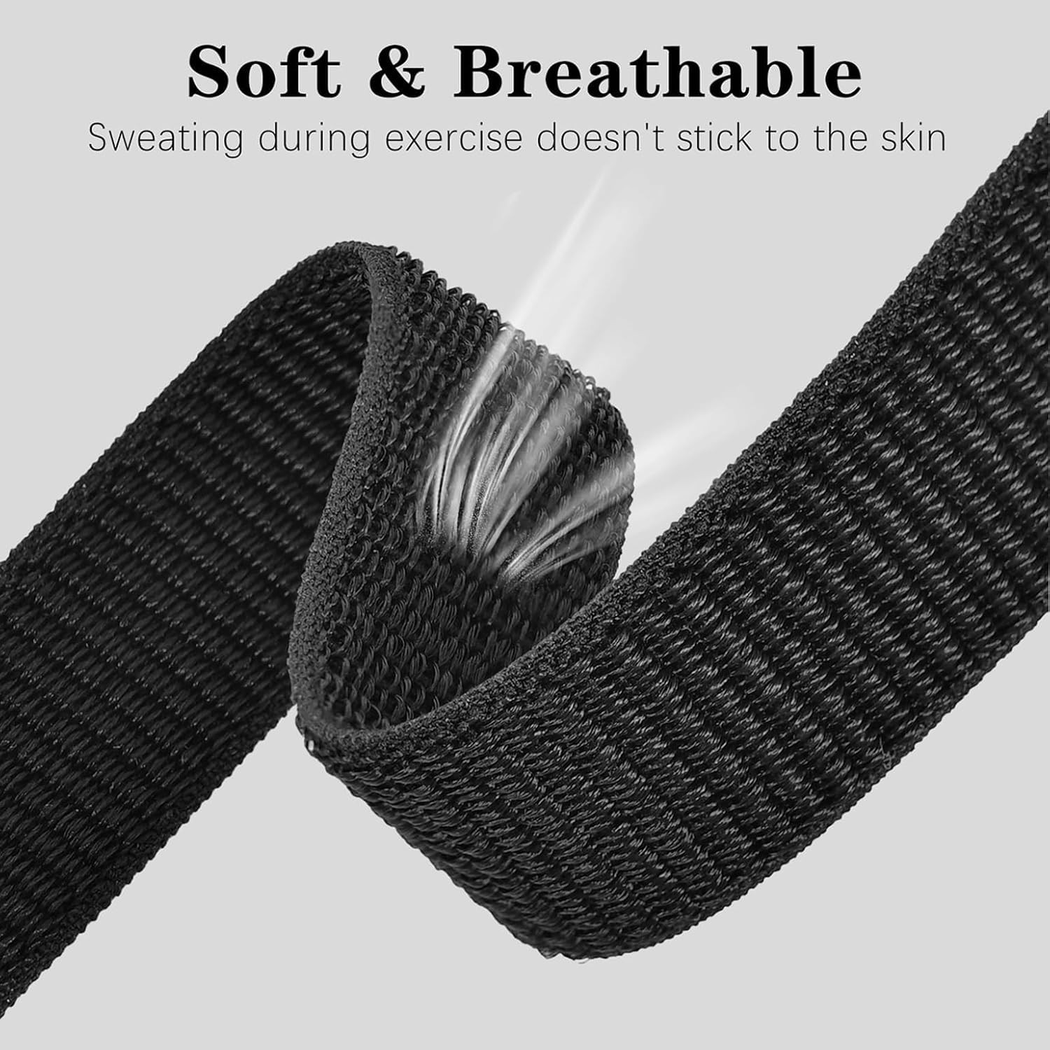 6 Pack Nylon Loop Wristband Compatible with Hume Band Replacement, Hook and Loop