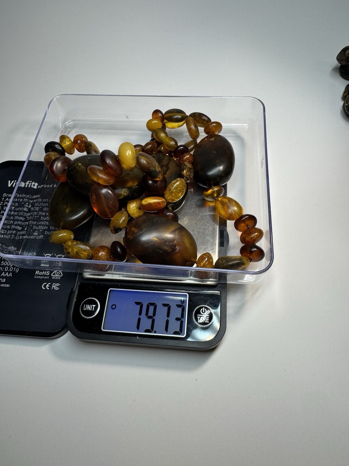 Natural Baltic Amber Statement Necklace, Dark Cognac Butterscotch 79g 80cm