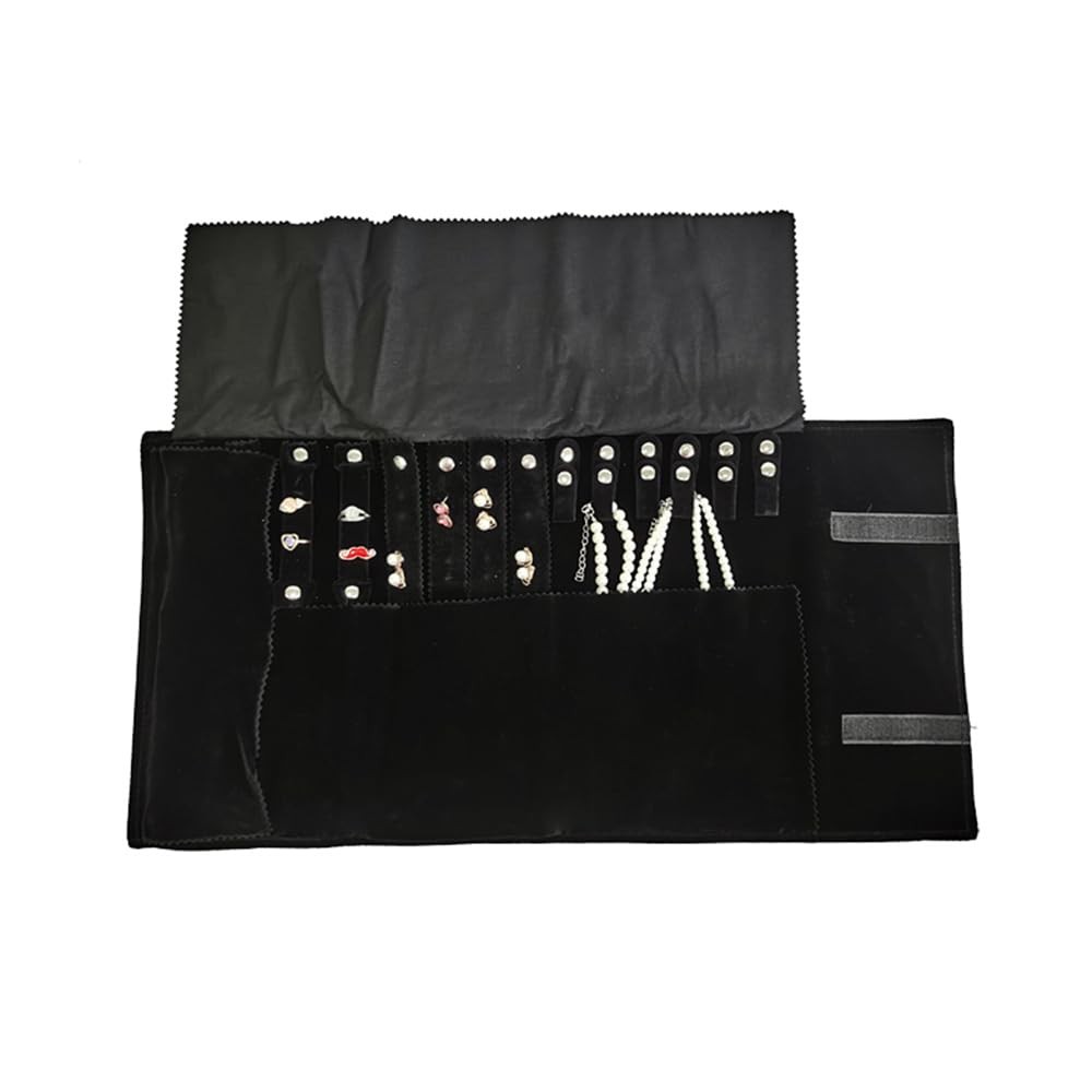 Velvet Travel Jewelry Case Roll Bag Organizer for Necklace Bracelet Earrings …