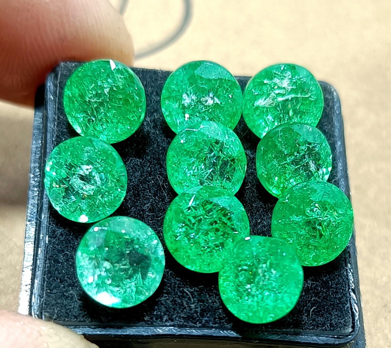 6 mm 10 Pcs Natural Colombian Green Emerald Round Lot Loose Certified Gemstone