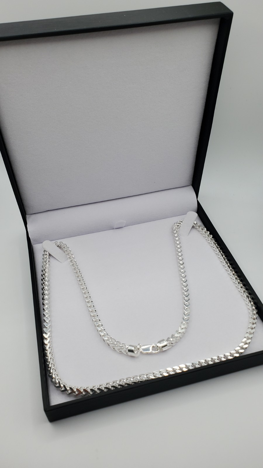 Solid 925 Sterling Silver Franco 4.7mm 27″ Men Italy, NEW