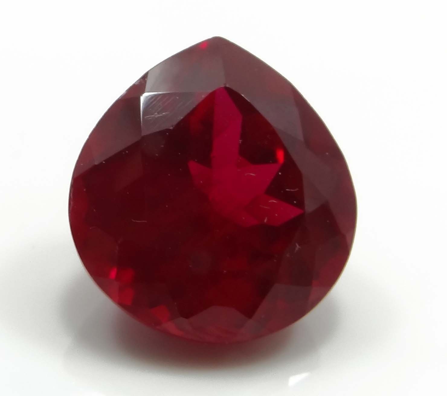 NATURAL 8.00 CTS PIGEON BLOOD RED RUBY pear GEMSTONE CERTIFIED