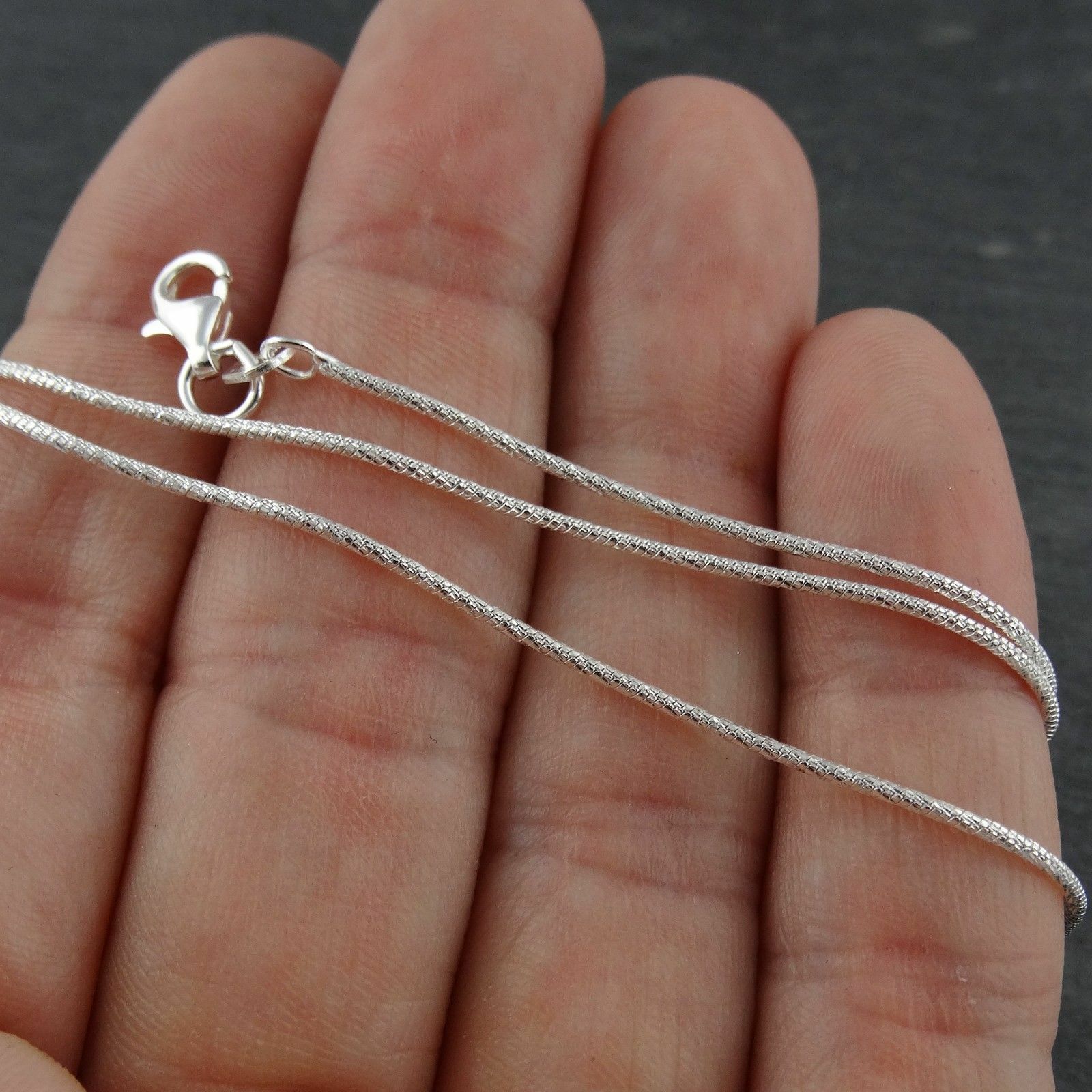 1mm Diamond-Cut Snake Chain Necklace – 925 Sterling Silver – High Shine Finish