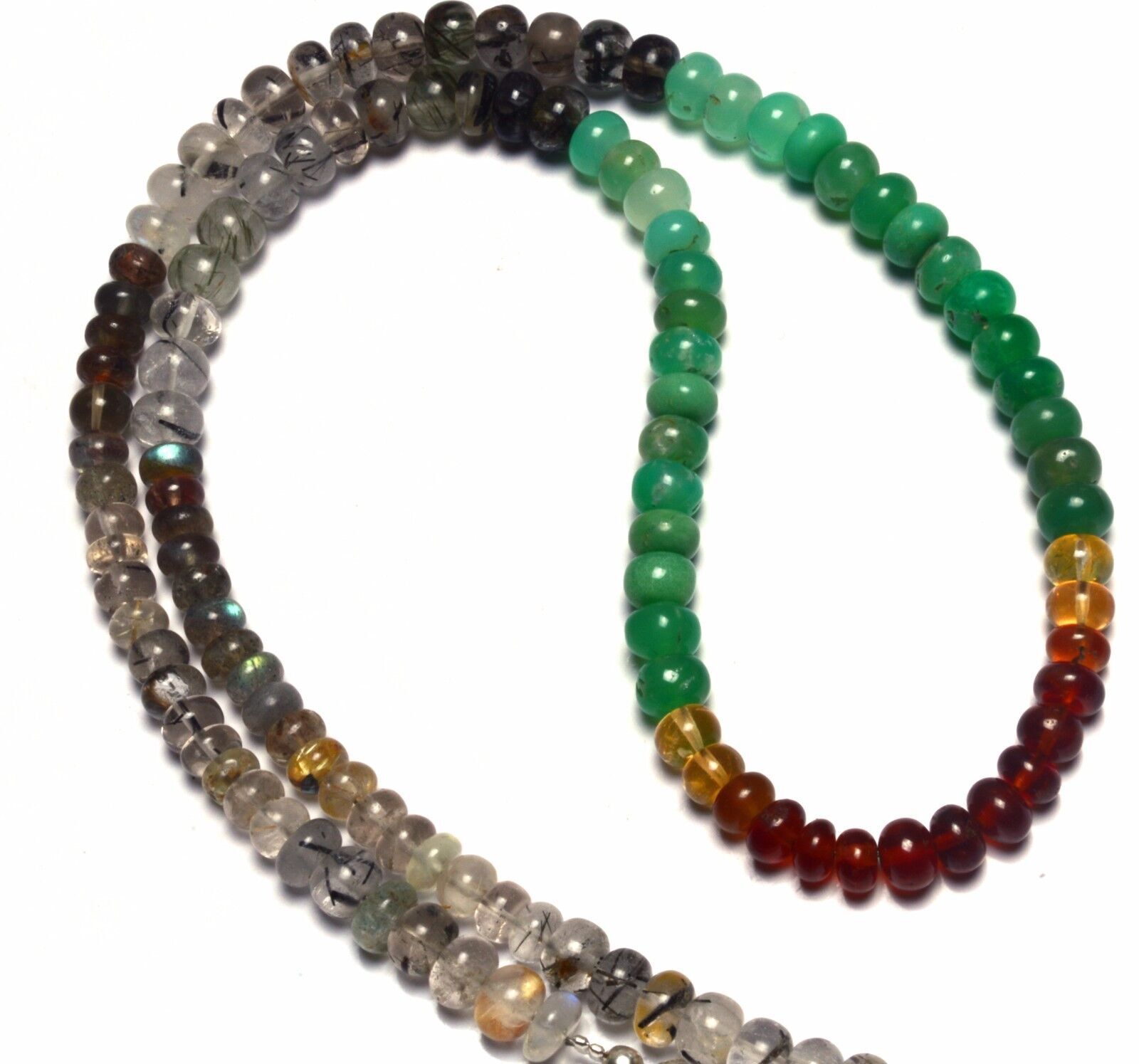 Mix Natural Gemstones 5MM Approx. Rondelle Beads Necklace 17″