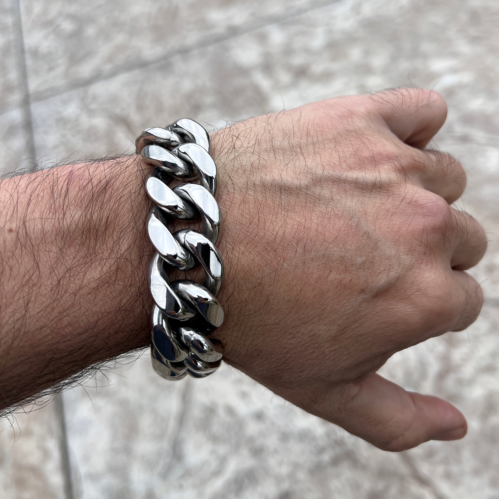 Men 316L Stainless Steel Miami Cuban Link Heavy Hip Hop Bracelet 22MM Thick 9.5″