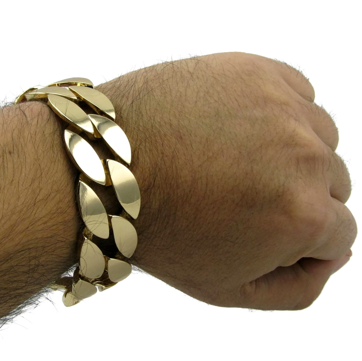 Mens Miami Cuban Link Big Gold Plated Curb Chain Hip Hop Bracelet 25MM Thick 9″