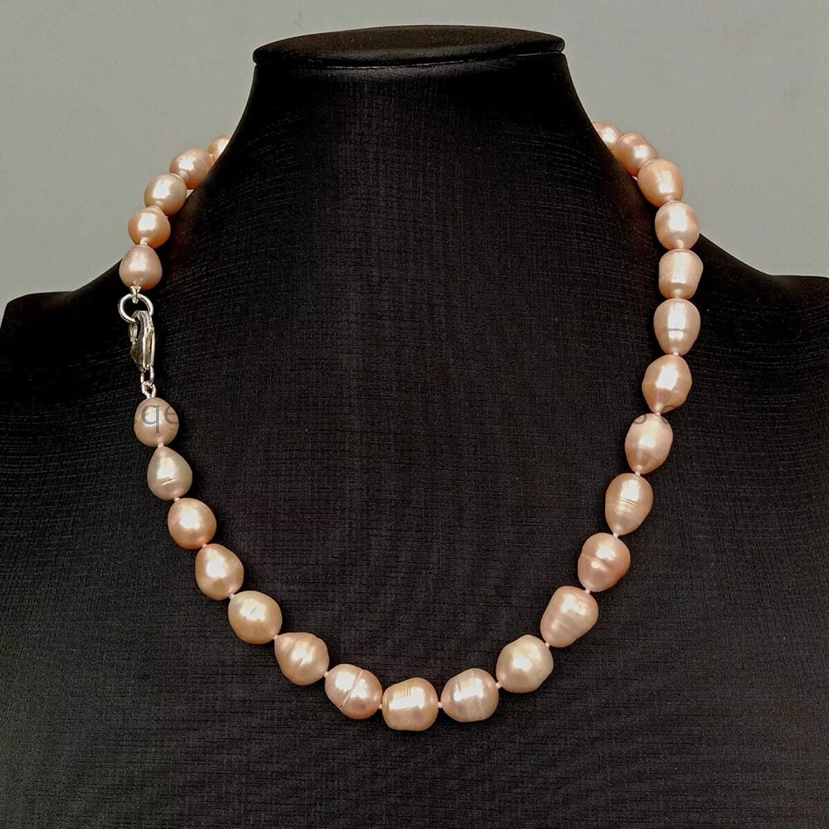 Natural White Black Gray Pink Purple Rice Cultured Pearl Necklace Silver Clasp