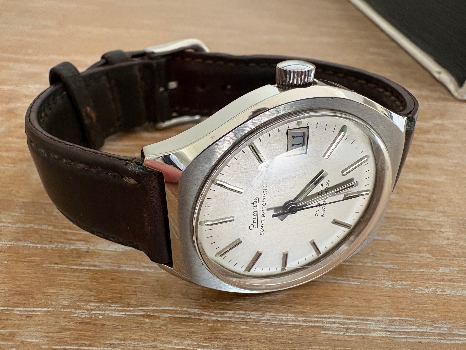 1970s Primato Gruen stainless steel automatic mens watch PUW 1561 calibre