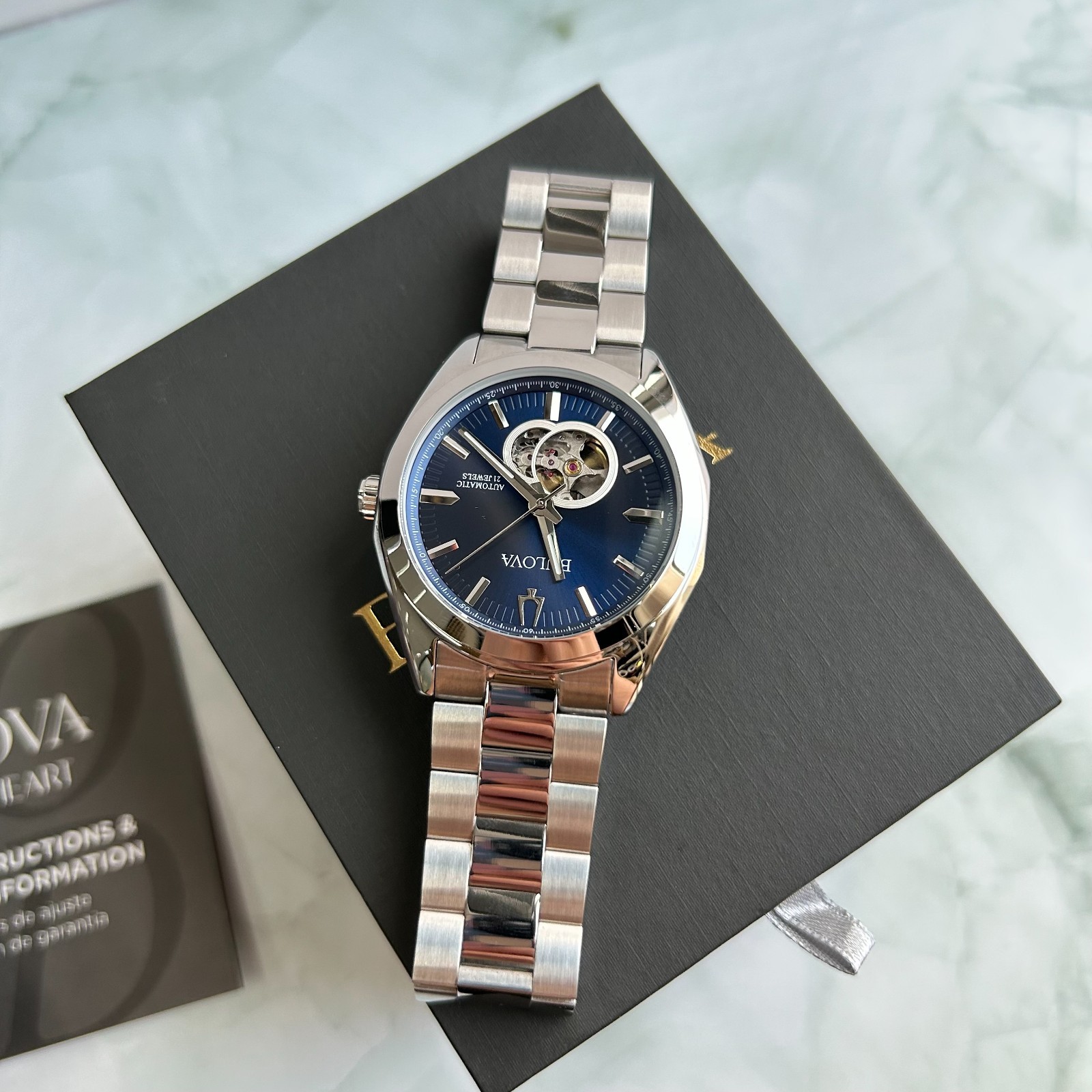 Bulova Surveyor Blue Dial Stainless Steel Strap Men’s 96A275 Automatic Watch