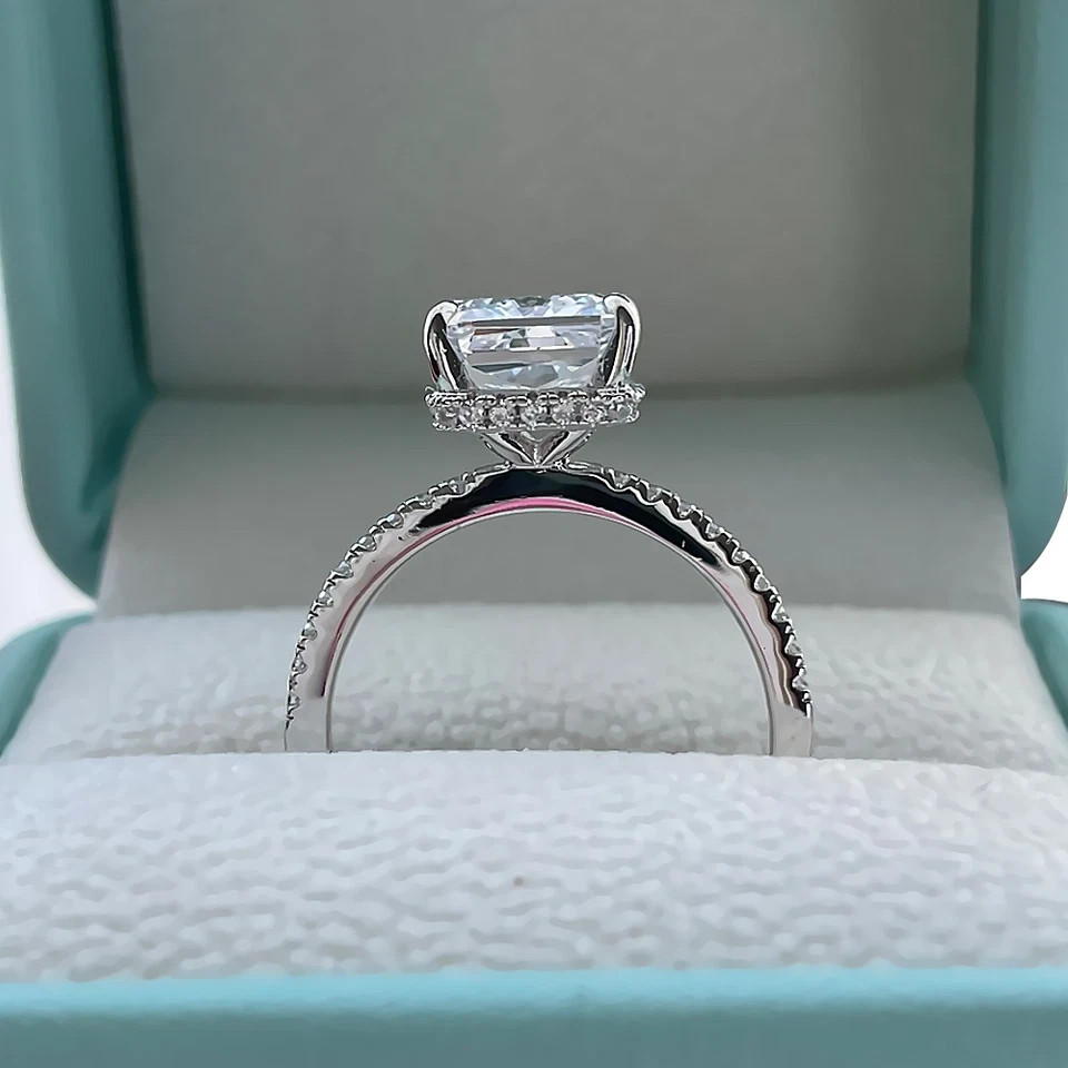 Perfect Proposal Gift Princess Cut Lab Grown Diamond Ring In 14K White Gold