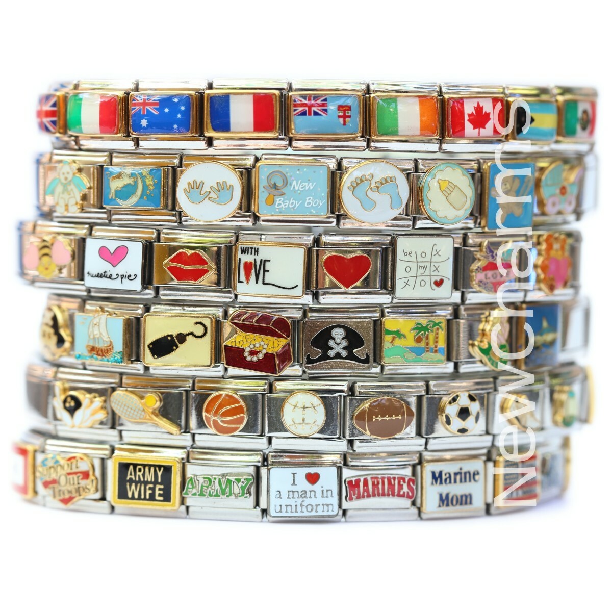 Country FLAG ITALIAN CHARM for your bracelet choose from 200+ World Flags 9mm