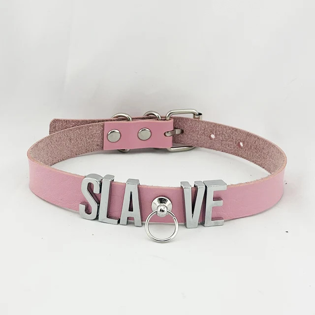 PINK Pu Leather Daddy Collar O-Ring Buckled Custom Fun Fancy Necklace Choker I5