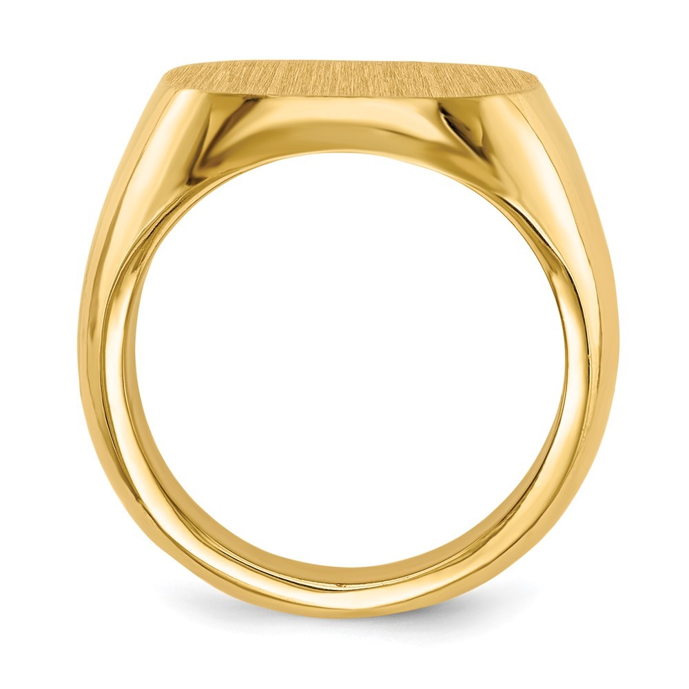 14k Yellow Gold 17.0×17.0mm Closed Back Mens Signet Ring Sz 10