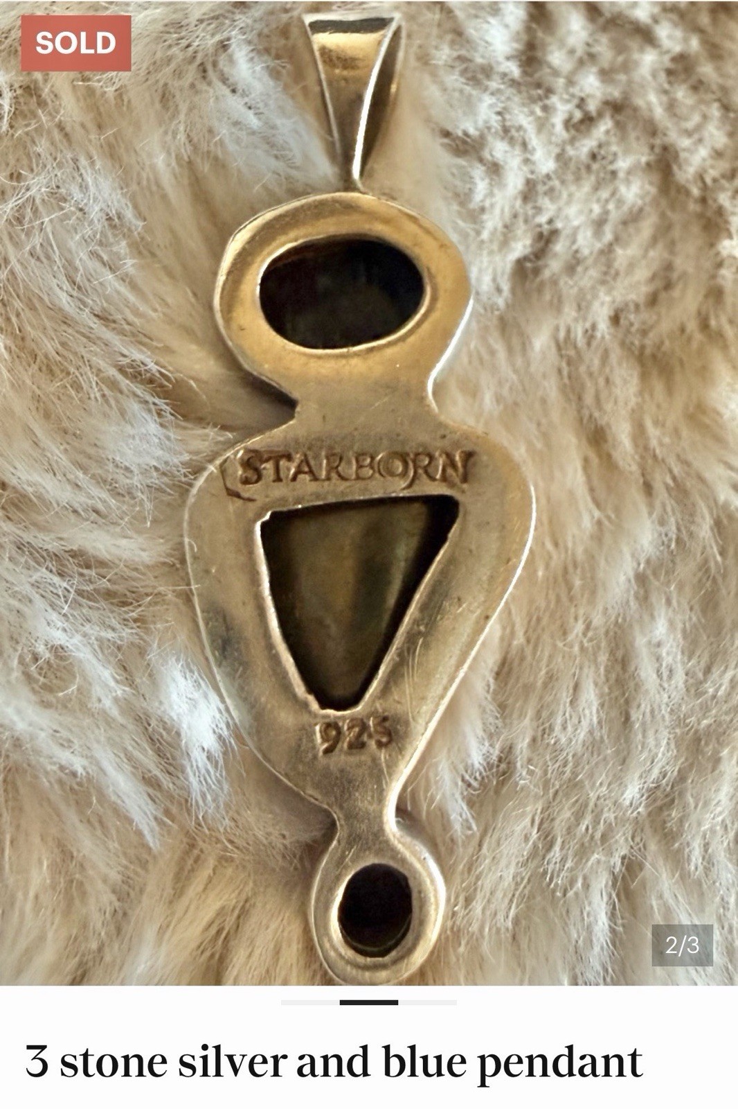 Starborn 925 Sterling Silver Blue Apatite & Golden Sheen Obsidian Pendant